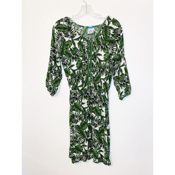 Ocean Pacific Tropical Print Green Mini Dress Size Small 6-8 - Picture 1 of 4